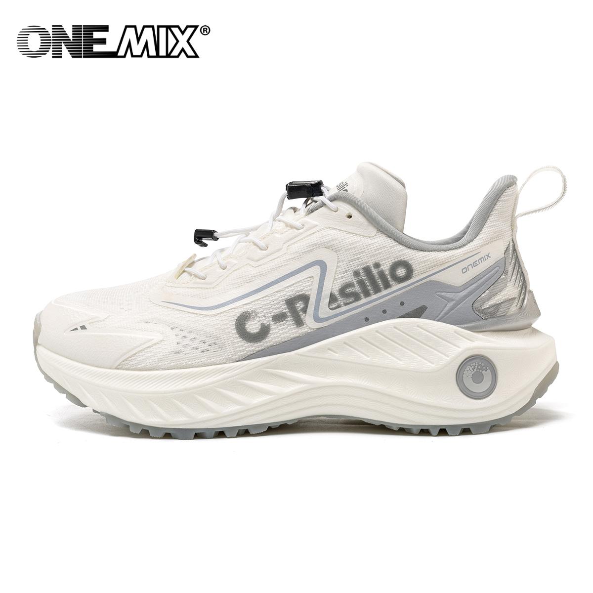 

ONEMIX Travel Осень и зима легкие кроссовки для бега по бездорожью с амортизацией для женщин и мужчин, противоскользящая одежда 40 белый