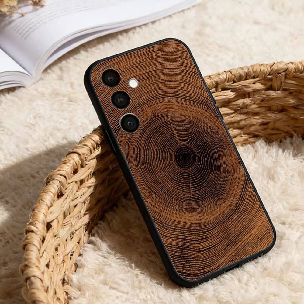 Natural Wood  Phone Case For Samsung Galaxy A91,80,73,72 ,71,53,52,32 ,31,22,21s,20,Soft Black Case