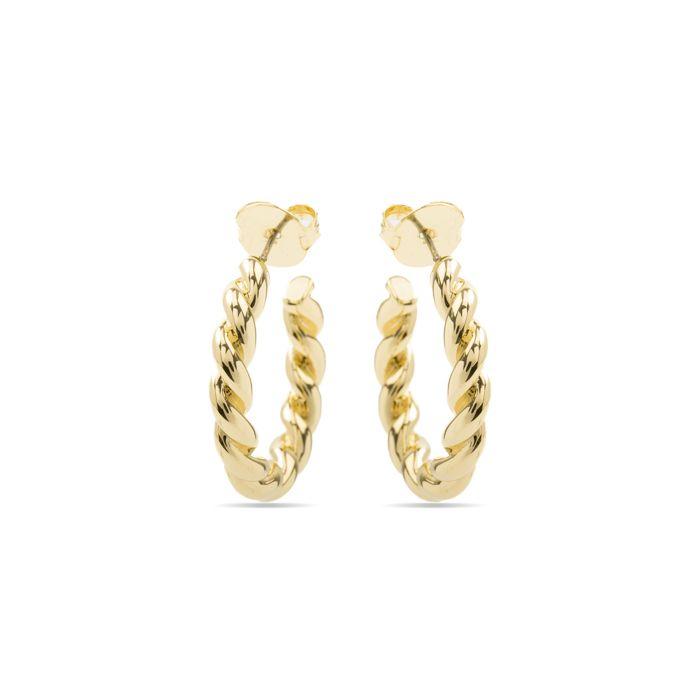 Boucles d'oreilles - Luxenter - Imcaki - Or jaune 18 carats - Zircon - 29,5 mm