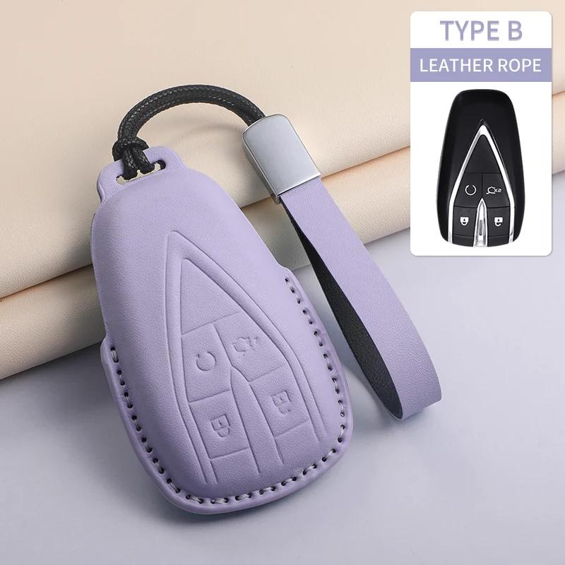 For Changan UNIT UNIK CS35PLUS CS55 PLUS CS75 PLUS Oshan X7 X5 Car Keychain Protective Cover PU Leather Car Key Case Cover