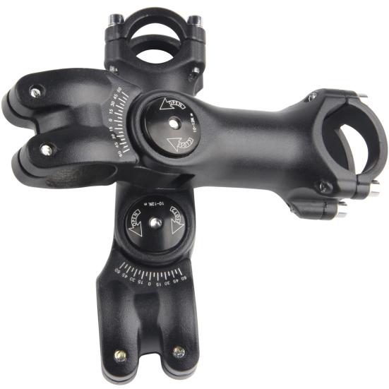 Στέλεχος τιμονιού ποδηλάτου ± 60 μοιρών Ρυθμιζόμενος σχεδιασμός εξαγωνικής οπής Ανθεκτική εύκολη συναρμολόγηση Ταιριάζει σε τιμόνια 31,8 mm Σωλήνες 28,6 mm για ποδήλατα δρόμου MTB