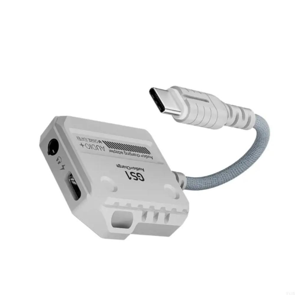 Convertisseur d'écouteurs 2 en 1 60W Type-C Adaptateur Audio Stations de Recharge