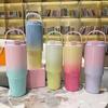 304 Stainless Steel Gradient Thermos Cup, Large Capacity, Portable, Outdoor, Handheld Car Water Cup