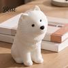 Small Samoyed Collectible Cute Sitting Dog Figurine 3D Printed Smiling Puppy Statue Healing Compact Shelf Figurine Animal Desktop Ornament for Home