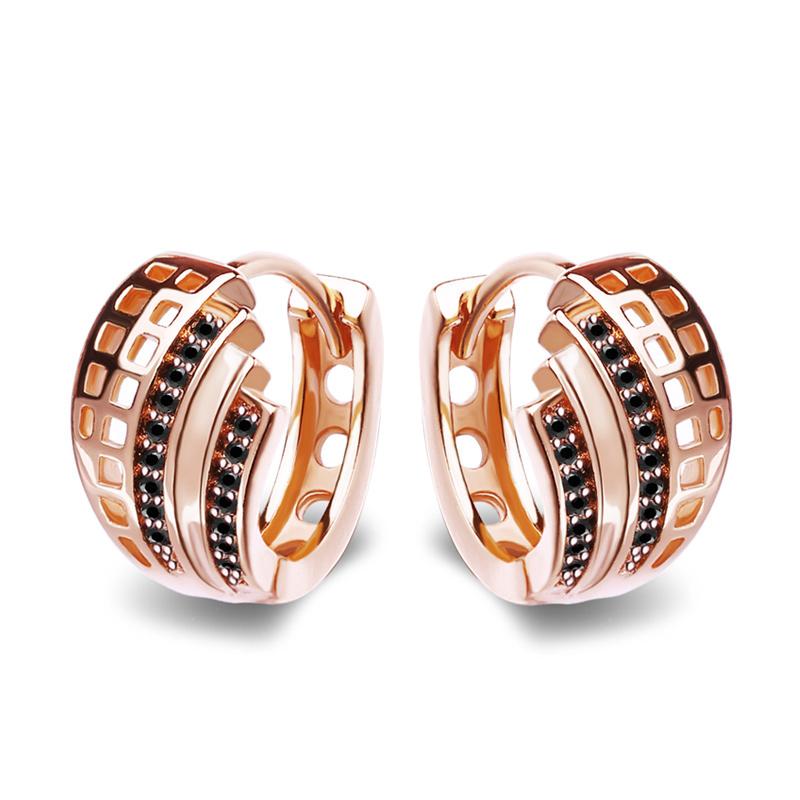 

MINTHA Геометрические серьги-клипсы, трендовые серьги цвета розового золота, свадебные повседневные модные украшения, полые черные серьги с кубическим цирконием для женщин, свадебные серьги D