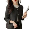 Women's Spring 2024 Versatile Slim Fit Two-Piece Blazer Suit - Crew Neck, High-End Commute Fashion with a Touch of Elegance.