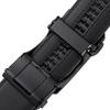 Men's PU Leather Ratchet Belt, Cool and Handsome Style, Adjustable Automatic Square Alloy Buckle Panel for Casual Business Wear
