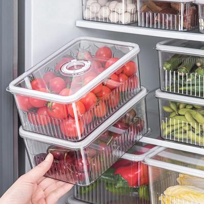 1/3 pezzi Contenitore per frigorifero Organizzatore per frigorifero fresco Contenitori per alimenti per frutta e verdura Dispensa Organizzatore per cucina