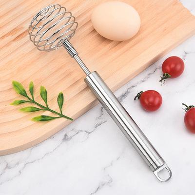 Stainless Steel Ball Spring Whisk, Semi-Automatic Egg Beater, Hand-held Butter Mixer, Avocado Potato Masher, Kitchen Baking Tool