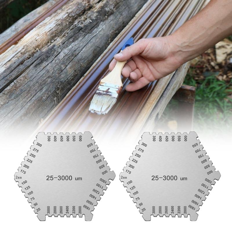 25-3000umHexagon Wet Film Comb Manual Measurement Thickness Gauge High Precision Measuring Tool Paint Thickness Gauge