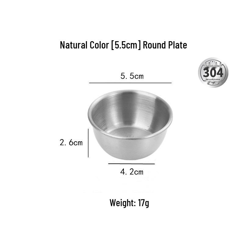 304 Stainless Steel Round Korean & Japanese Sauce Dish