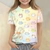 Kids Animal Print Crew Neck Short Sleeve T Shirt Casual Loose Fit Top Soft Comfortable Fabric Suitable for Everyday Wear