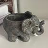 Resin Elephant Shaped Planter Cute Animal Flower Pot for Indoor Plants Small Cactus Pot for Office Home Desktop Decor