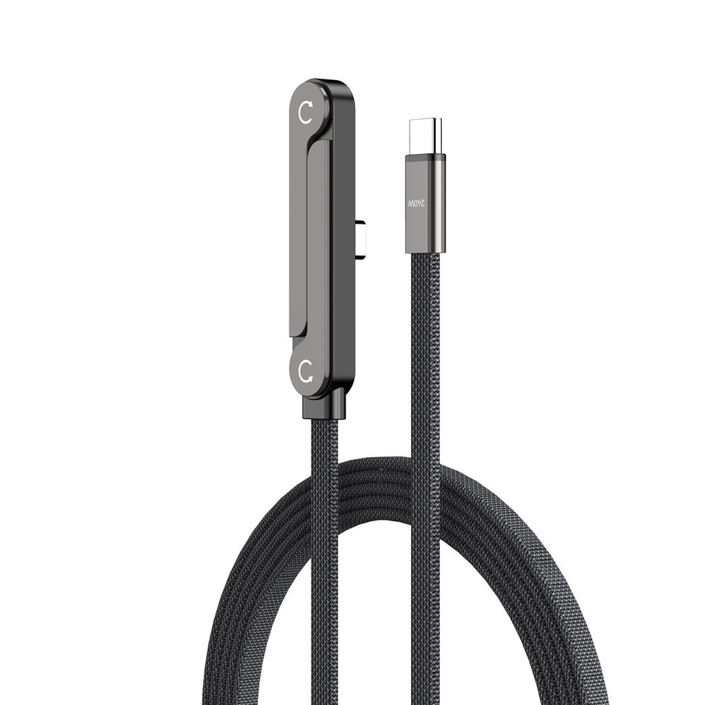 240W Super Fast Charging Cable with Foldable Stand, Compatible with Huawei Xiaomi iPhone 15/17, Nylon Braided Durable Charger Cord