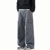 Men's  Autumn Winter New Cargo Pants Relaxed Straight Multi Pocket Washed Casual American Style Trousers