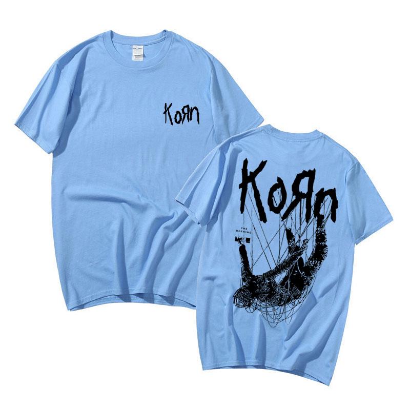 Awesome Singer Rock Band Korn Graphic T-shirt Harajuku Streetwear Men's Novelty Cotton Tshirt Men Short Sleeve Man Casual Tees