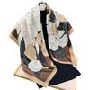 Spring new camellia printing silk scarf decorative binding scarf versatile high-end neck protection windproof breathable square scarf