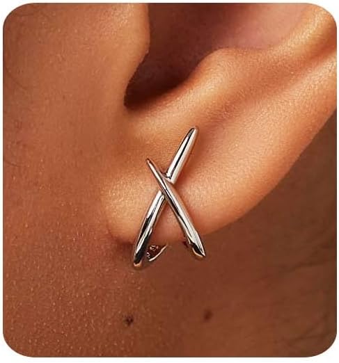 Золотые Серьги для Женщин Модные, Позолоченные 14K Изящные Простые Минималистичные Гипоаллергенные Пусеты для Подростков Подарки Украшения серебряный