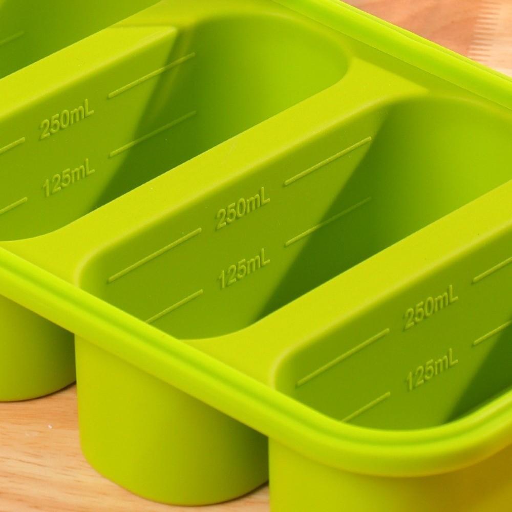 Silicone Soup Ice Cube Molds with Lid Food Meal Molds Multipurpose Freezer Soup Tray  Soup Storage