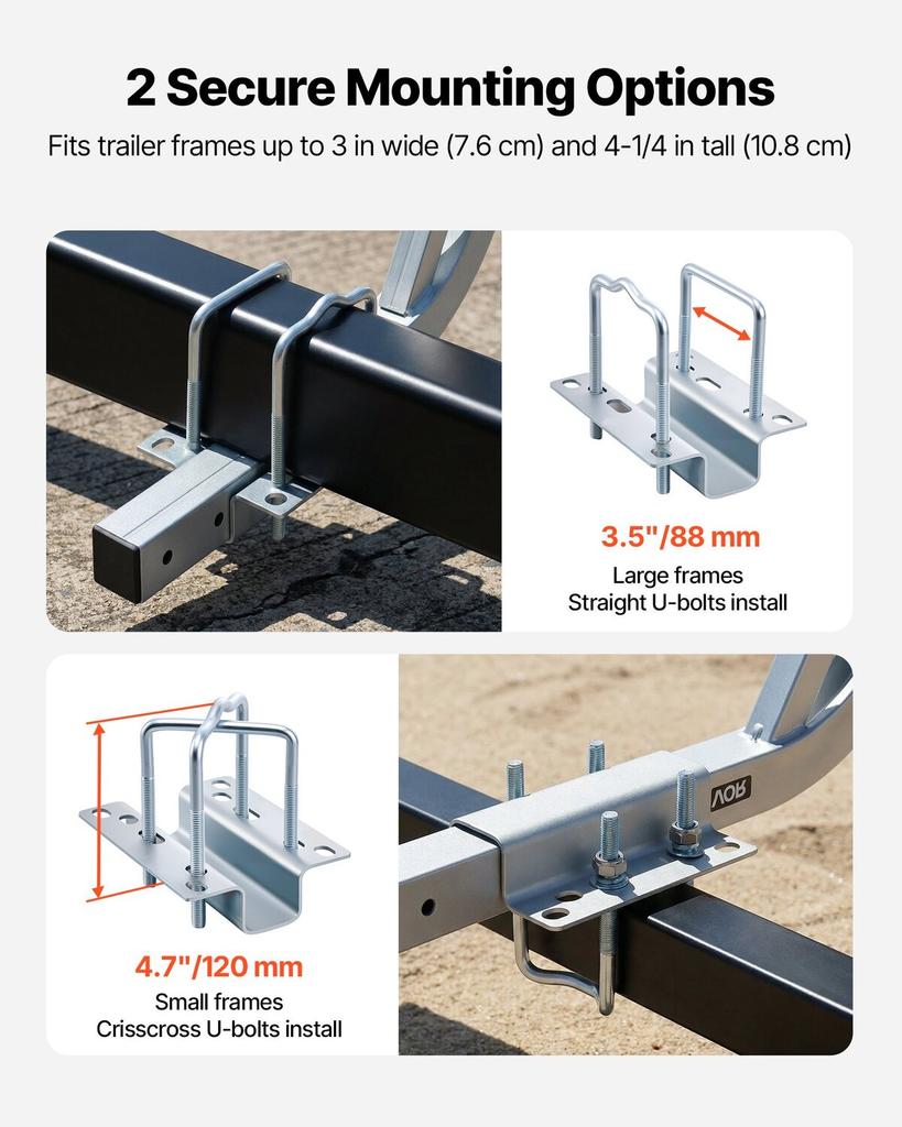Boat Trailer Guides, 775 Mm/1205 Mm Height Guide Poles, 2PCS High-Hardness Steel Trailer Guide-Ons, Adjustable Guide Poles with PVC Pipes, for Ski