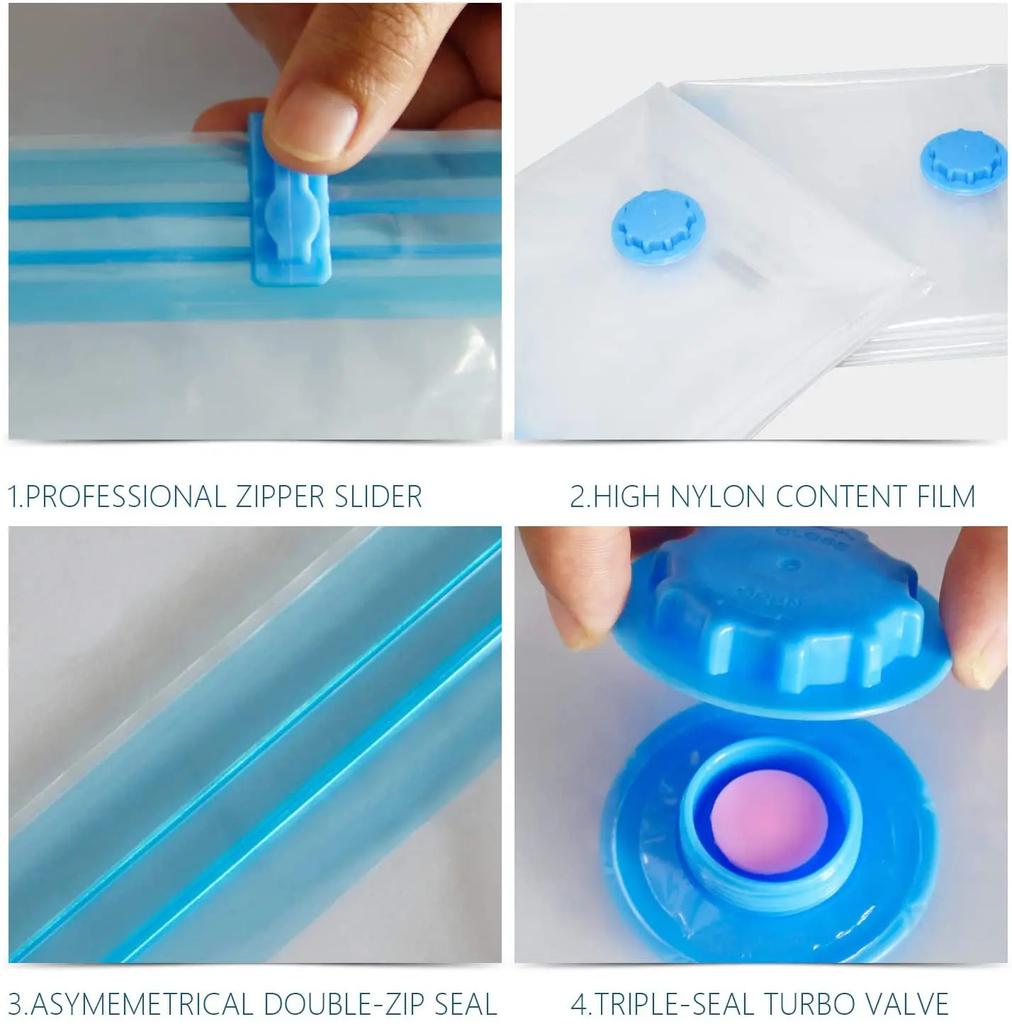 10/20PCS 50x55cm Vacuum Storage Bags Space Save Compression Travel Seal Zipper for Clothes Pillows Bedding Closet Home Organizer