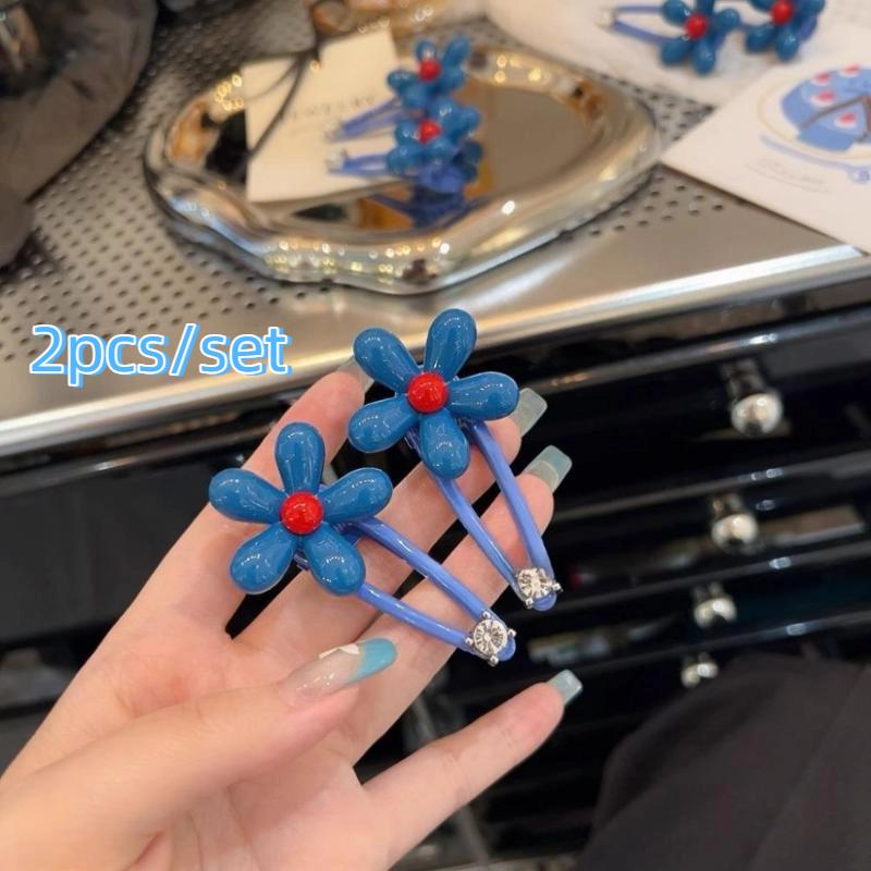 Sky Blue Flower Hair Claw Clips Sweet Girls Clamp Barrettes Exquisite Elegance Shark Crab Clips Women Hair Accessoires