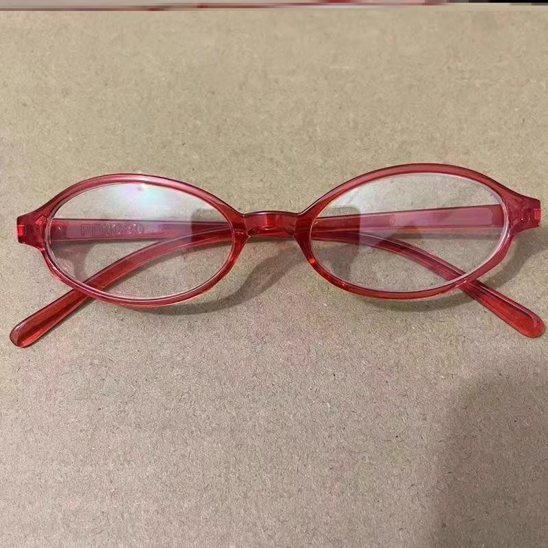Vintage Oval Spectacle Frame Frame Eyeglasses Latest Gradient Narrow Frame Small Eyeglass Girls Outdoor Trendy Wear with Seaside Driving Glasses