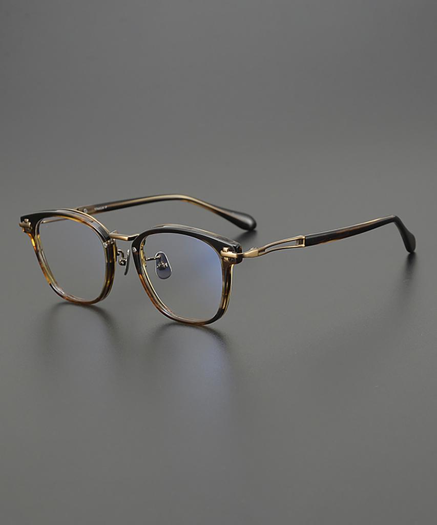 Lingkeonpeuleim Stras01 Pure Titanium Eyeglass Frame Leopard