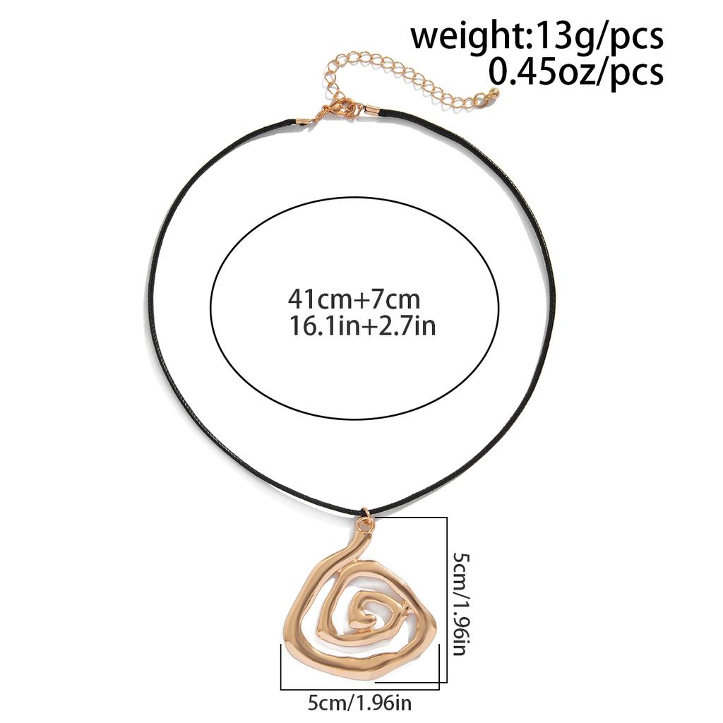 Ingemark Creative Goth Big Spiral Conch Pendant Choker Necklace for Women Simple Adjustable Leather Wax Thread Chain Y2K Jewelry