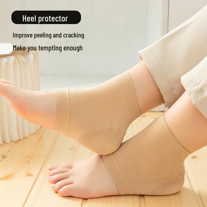 Moisturizing Silicone Heel & Toe Protector Socks for Cracked Skin Relief