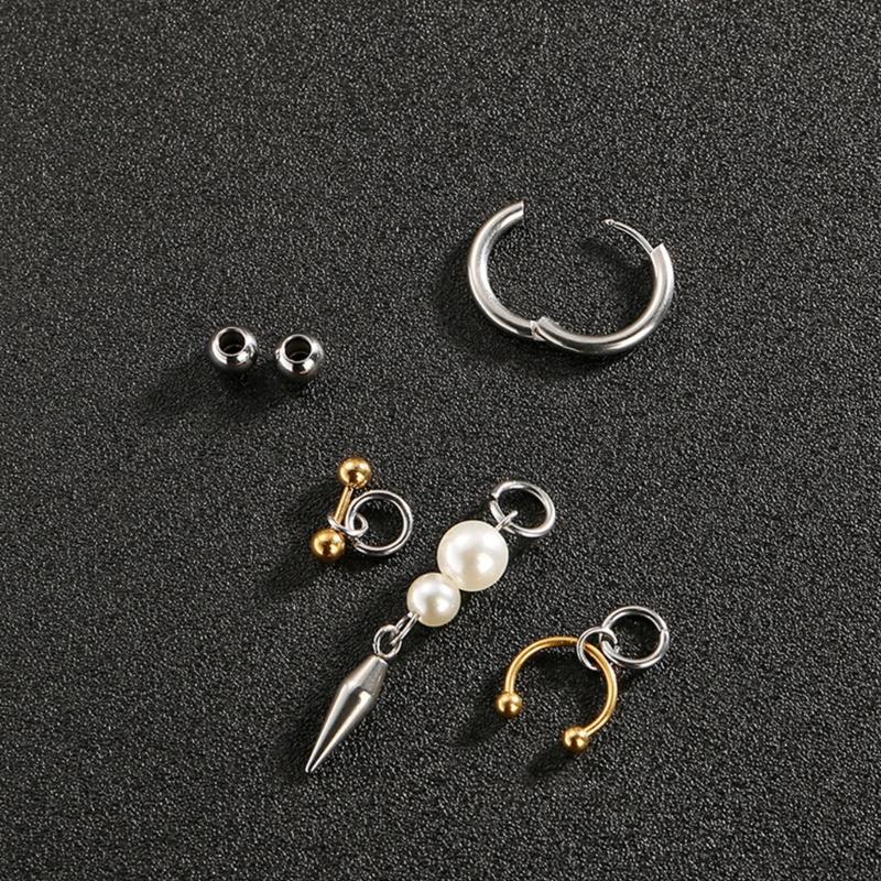 Fashion Forward Conical Pendant Earrings Ear Drop With Detailing Punk Inspired Alloy Jewelry Gift For Her