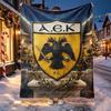 AEK Athens FC Pattern Blanket for Home Decoration, Bed, Sofa, Car Travel, Camping, Suitable for All Seasons, Birthday Christmas Gift