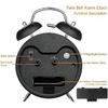 Analog Alarm Clock,4 inches Twin Bell Alarm Clock with Night Light,Battery Operated, Loud Alarm Clock for Heavy Sleepers
