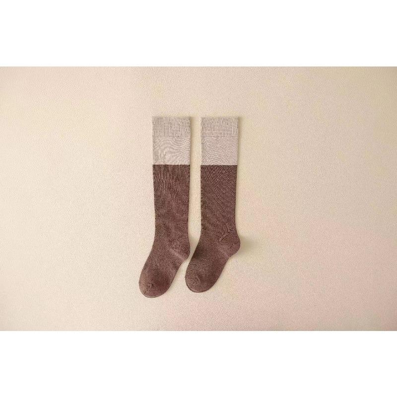 Damen Herbst-Oberschenkelstrümpfe Sind Trendige und Schlankmachende Beinstrümpfe. Winter Color-blocking Knielang Einfach und Lässig Baumwollsocken