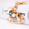 Cute Owl Crystal Rhinestones Crsytal Car Bag Keys Exquisite Pendant Cartoon Trendy Animal Key Chains Bag Charm