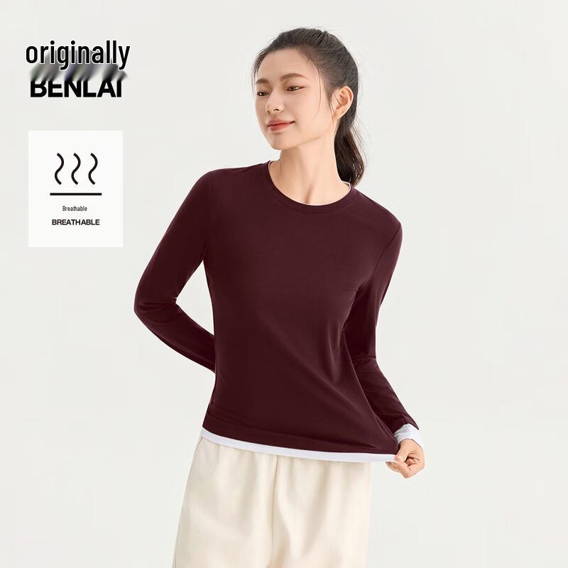 Benlai Women's Round Neck Long Sleeve T-Shirt