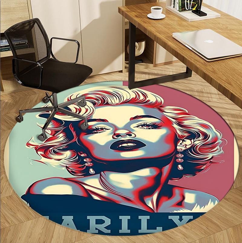 Marilyn Monroe Mønster Rundt Tæppe, Indendørs/Udendørs Måtte, til Picnic, Spillerum, Soveværelse, Kontor, Stue, Hjemmeindretning Tæppe, Fødselsdagsgave