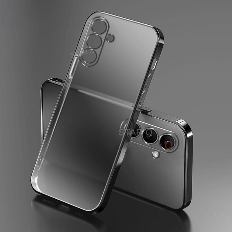 S 24 23 22 21 Plating Transparent Case For Samsung Galaxy S24 S23 S22 S21 Ultra Plus Fe G Clear Silicone Back Cover