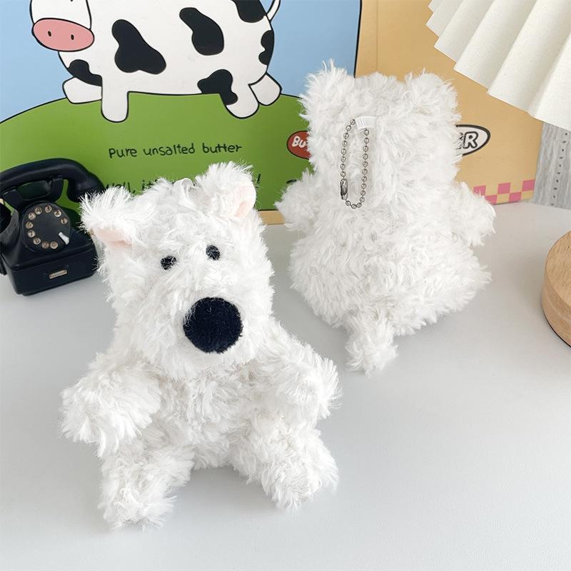 Niedliches West Highland Plüschtier Plüschpuppe Taschenanhänger Puppe 3-Zoll-Puppe Kindergeschenk