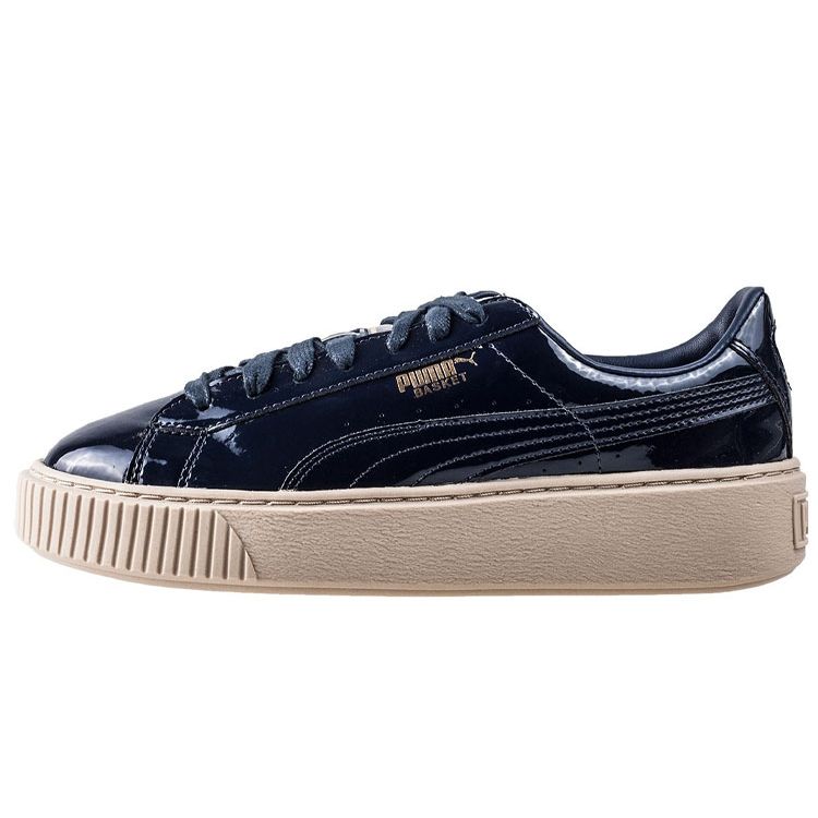 Puma Basket Platform Patent Marshmallow Low Top Casual Sneakers Women Sneakers Black 363314-06 42