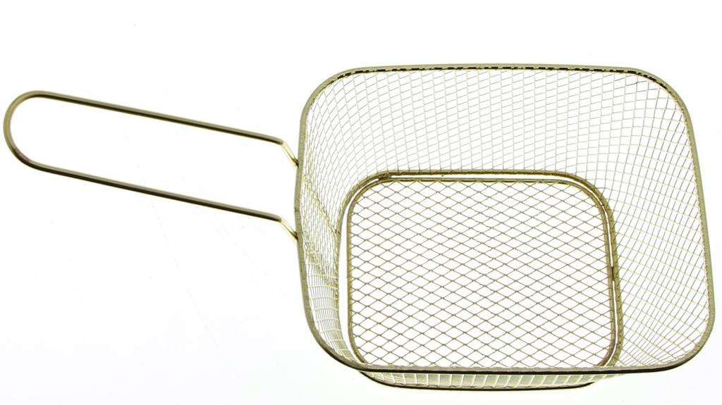 Serving Basket For Fries And Snacks Mini Steel Basket Golden