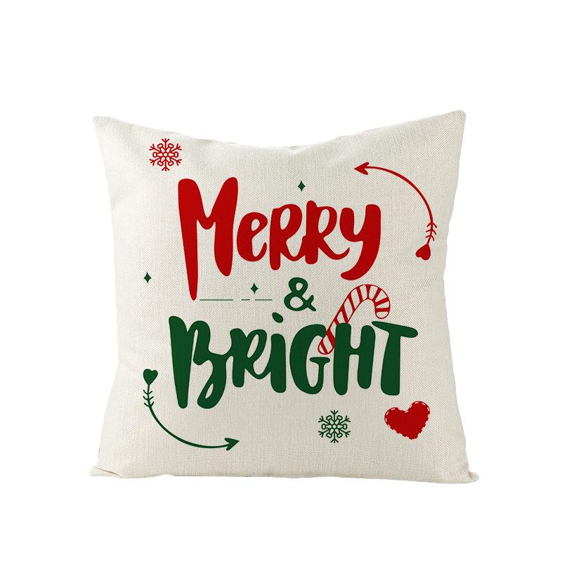 Christmas Pillow Cover for Home Holiday Sofa Bedside Decoration Linen Pillow Cushion Cover