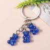 Aihua 12 colors Cute Cartoon Candy Color Gummy Bear Keychains for Women Girls Resin Bear Keychains Sweet Jewelry Gifts