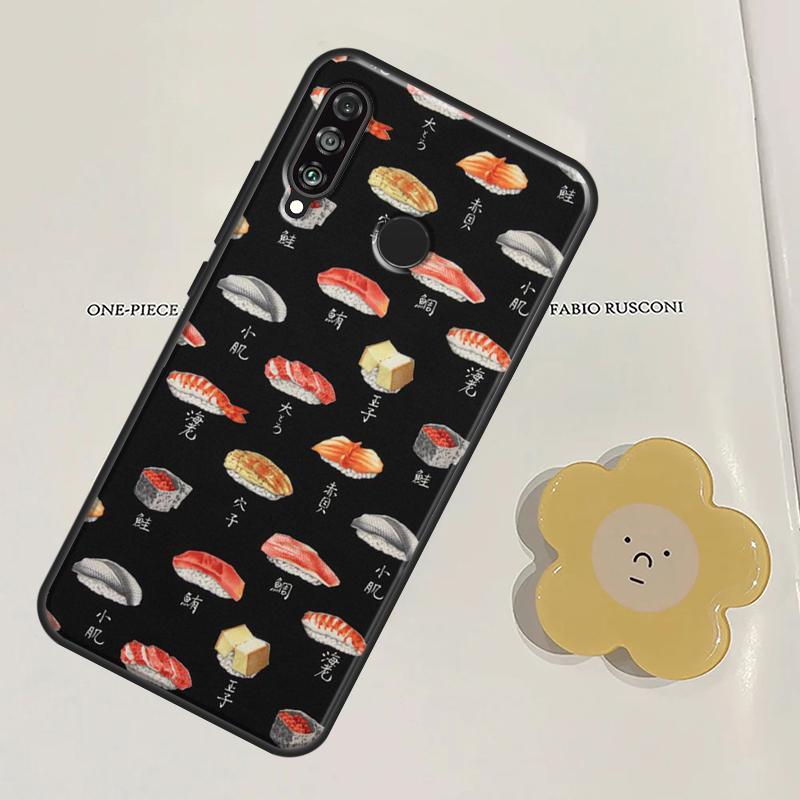 Kawaii Sushi Pattern For Huawei Nova Y60 Y70 Y90 Y61 Y91 3i 7i 8i 11i Nova 11 9 10 SE P20 P40 Lite P30 Pro Case