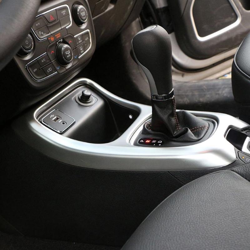 My Good Car ABS Chrome Internal Gear Shift Panel Protective Frame Cover Trim Sticker for Jeep Compass 2017 2018 Accessories