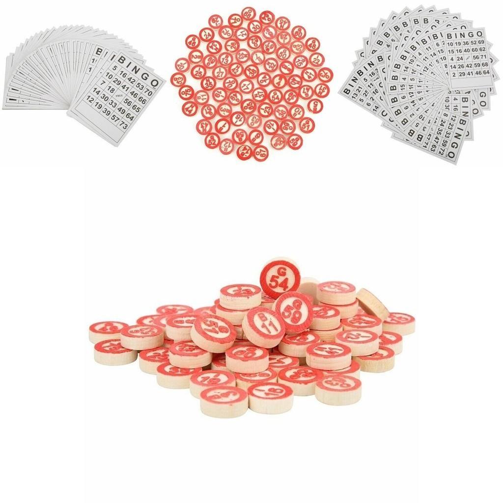 40+75 Bingo Entertainment Set For Children With 40 Bingo Cards And 75 Checkers