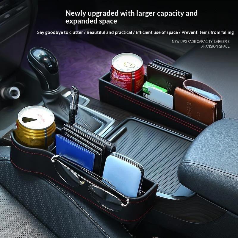 Pu Leather Car Seat Gap Storage Box Interior Products Universal Seat Gap Slit Box Phone Bottle Keys Holder Box Auto Organizer