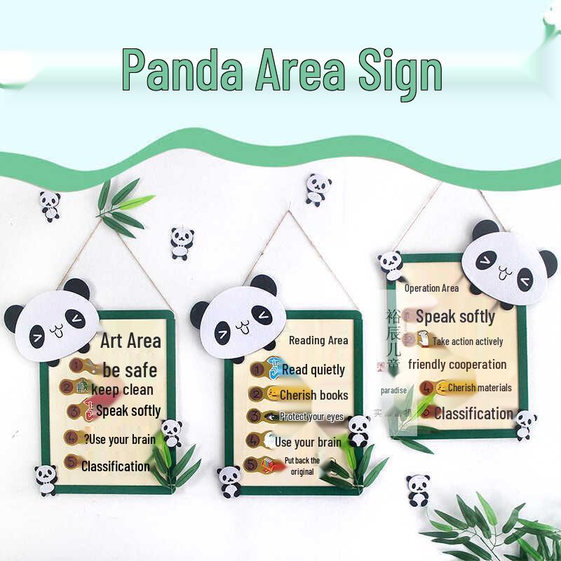 

Panda-themed Classroom Area Hanging Ornaments and Entry Signs Standard