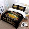 Voiture Jaune Vintage Rétro Classique Ensemble de Literie Housse de Couette Housse de Couette Taies d'Oreiller  (1*Housse de couette 2*Taies d'oreiller, sans couette)