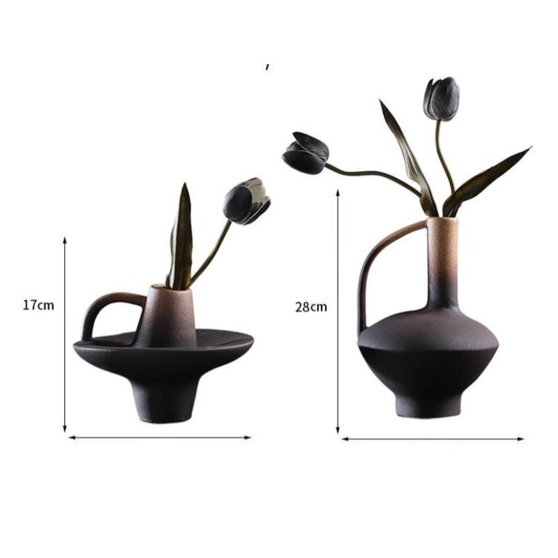 Blumenvase Retro Keramikflasche Ofen-verändert Farbverlauf Porzellangefäße Blumentopf Keramikvase Heimdekorationszubehör
